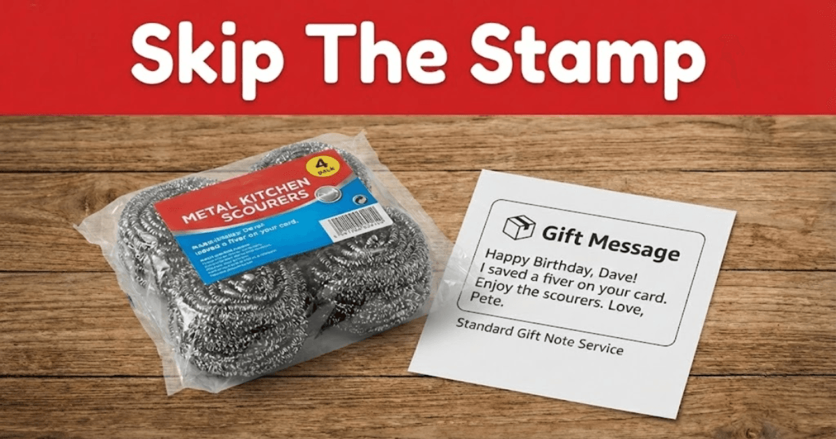 Skip the Stamp - Example of a cheap item with a gift message